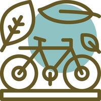 bicicletta lineare cerchio icona vettore