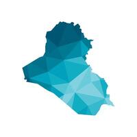 vettore isolato illustrazione icona con semplificato blu silhouette di repubblica di Iraq carta geografica. poligonale geometrico stile, triangolare forme. bianca sfondo.