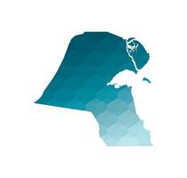 vettore isolato illustrazione icona con semplificato blu silhouette di stato di Kuwait carta geografica. poligonale geometrico stile. bianca sfondo.