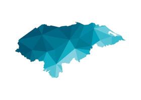 vettore isolato geometrico illustrazione con semplice ghiacciato blu forma di Honduras carta geografica. pixel arte stile per nft modello. tratteggiata logo con pendenza struttura per design su bianca sfondo