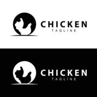 pollo logo azienda agricola animale bestiame pollo azienda agricola design fritte pollo ristorante vettore