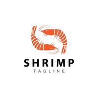 semplice gamberetto logo design vettore frutti di mare Sushi ristorante gamberi modello illustrazione