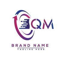 qm lettera logo design. vettore logo design per attività commerciale.