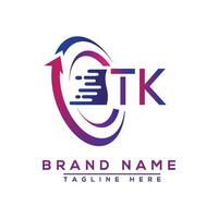 tk lettera logo design. vettore logo design per attività commerciale.