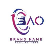 ao lettera logo design. vettore logo design per attività commerciale.