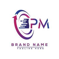 pm lettera logo design. vettore logo design per attività commerciale.