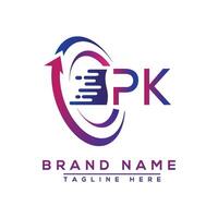 pk lettera logo design. vettore logo design per attività commerciale.