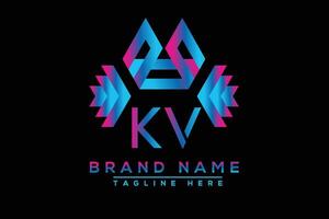 kv lettera logo design. vettore logo design per attività commerciale.
