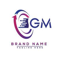 gm lettera logo design. vettore logo design per attività commerciale.