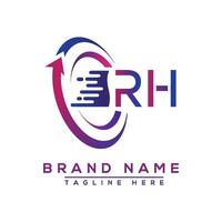 rh lettera logo design. vettore logo design per attività commerciale.