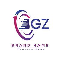 gz lettera logo design. vettore logo design per attività commerciale.