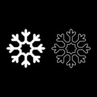 fiocco di neve impostato icona bianca colore vettore illustrazione Immagine solido riempire schema contorno linea magro piatto stile