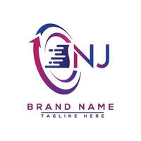 nj lettera logo design. vettore logo design per attività commerciale.