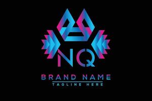nq lettera logo design. vettore logo design per attività commerciale.