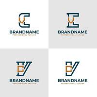 elegante lettere CV e vc monogramma logo, adatto per attività commerciale con CV o vc iniziali vettore
