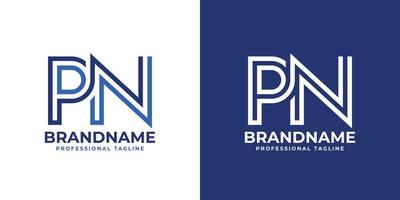 lettere pn linea monogramma logo, adatto per attività commerciale con pn o np iniziali vettore