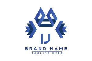 lettera ij blu logo design. vettore logo design per attività commerciale.