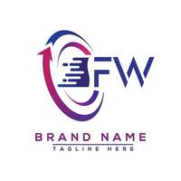 fw lettera logo design. vettore logo design per attività commerciale.