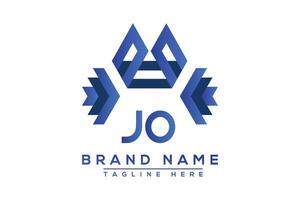 lettera jo blu logo design. vettore logo design per attività commerciale.