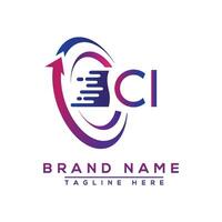 ci lettera logo design. vettore logo design per attività commerciale.