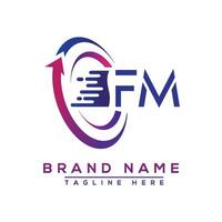 fm lettera logo design. vettore logo design per attività commerciale.