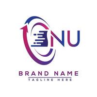 nu lettera logo design. vettore logo design per attività commerciale.