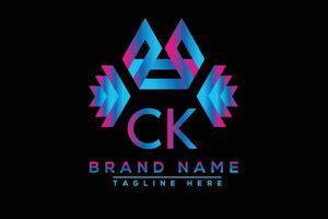 ck lettera logo design. vettore logo design per attività commerciale.