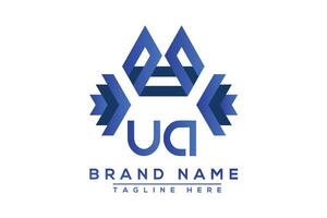 lettera ua blu logo design. vettore logo design per attività commerciale.