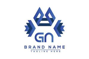 blu gn lettera logo design. vettore logo design per attività commerciale.