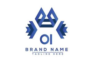 lettera OI blu logo design. vettore logo design per attività commerciale.