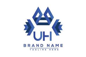 lettera uh blu logo design. vettore logo design per attività commerciale.
