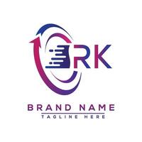 rk lettera logo design. vettore logo design per attività commerciale.