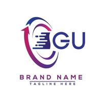 GU lettera logo design. vettore logo design per attività commerciale.