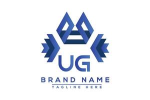 lettera ug blu logo design. vettore logo design per attività commerciale.