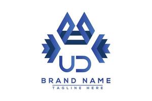 lettera ud blu logo design. vettore logo design per attività commerciale.