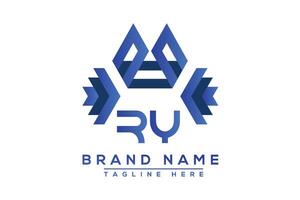 lettera ry blu logo design. vettore logo design per attività commerciale.