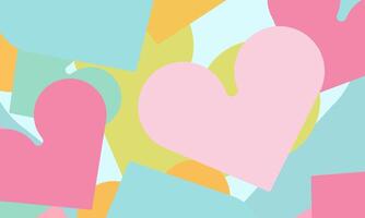 carta elementi nel forma di cuore volante su colorato sfondo., contento San Valentino giorno carta cuori, compleanno saluto carta vettore design.