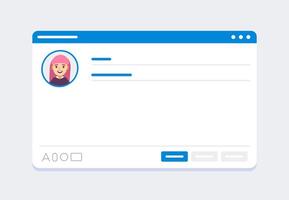 moderno e-mail interfaccia concetto vuoto e-mail del browser finestra con utente avatar e segnaposto testo vettore