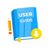 utente guida libro. guida e lezione per utenti. vettore illustrazione