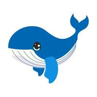 vettore cartone animato illustrazione con carino balena