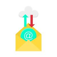 e-mail con nube dati illustrazione vettore