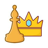 vescovo scacchi con corona illustrazione vettore