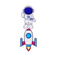 razzo con astronauta illustrazione vettore