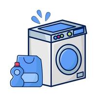 lavaggio macchina con bottiglia detergente illustrazione vettore