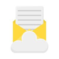 e-mail con nube dati illustrazione vettore