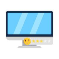 revisione stella, emoji con computer illustrazione vettore