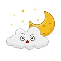 Luna nube con scintillare illustrazione vettore