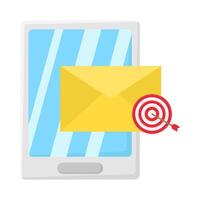 mobile Telefono con e-mail marketing illustrazione vettore