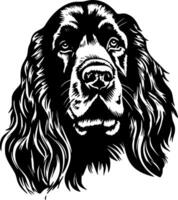 cocker spaniel, nero e bianca vettore illustrazione