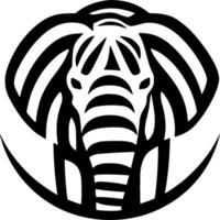 elefante, nero e bianca vettore illustrazione